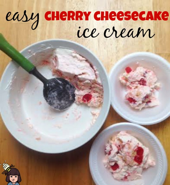 easy cherry cheesecake ice cream