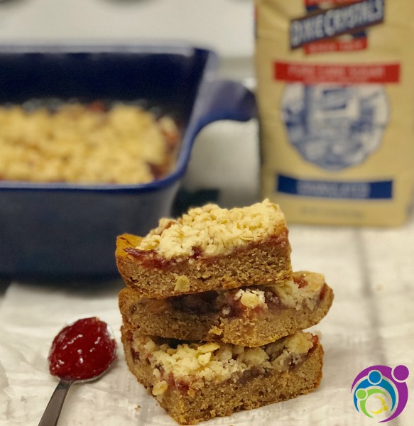 peanut butter and jelly crumble bars