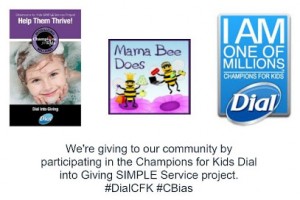 "Champions for Kids Dial into Giving simple service project #DialCFK"