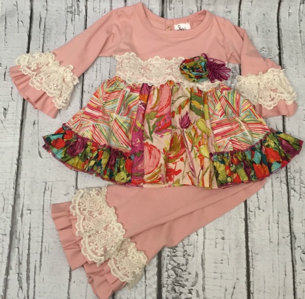 haute baby purrfect autumn blooms tunic leggings