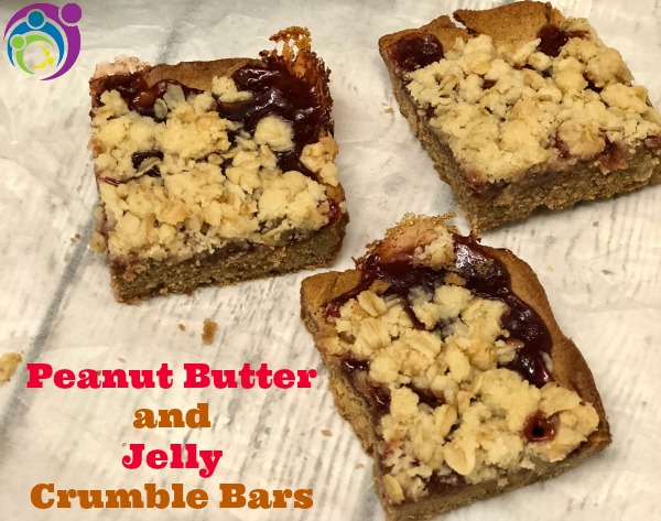 peanut butter & jelly crumble bars