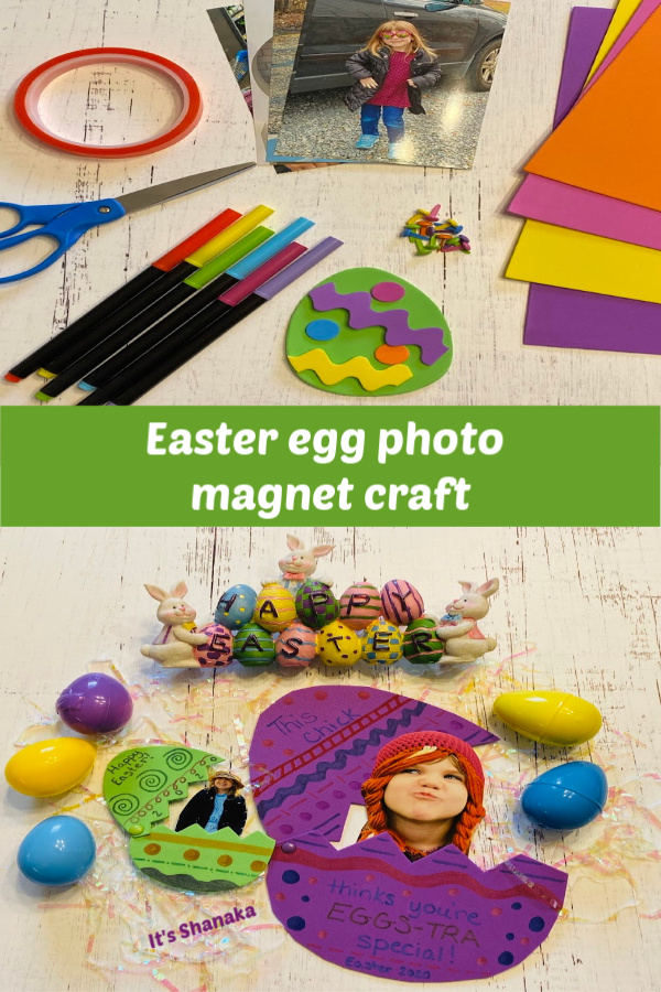 Easter egg photo magnet craft