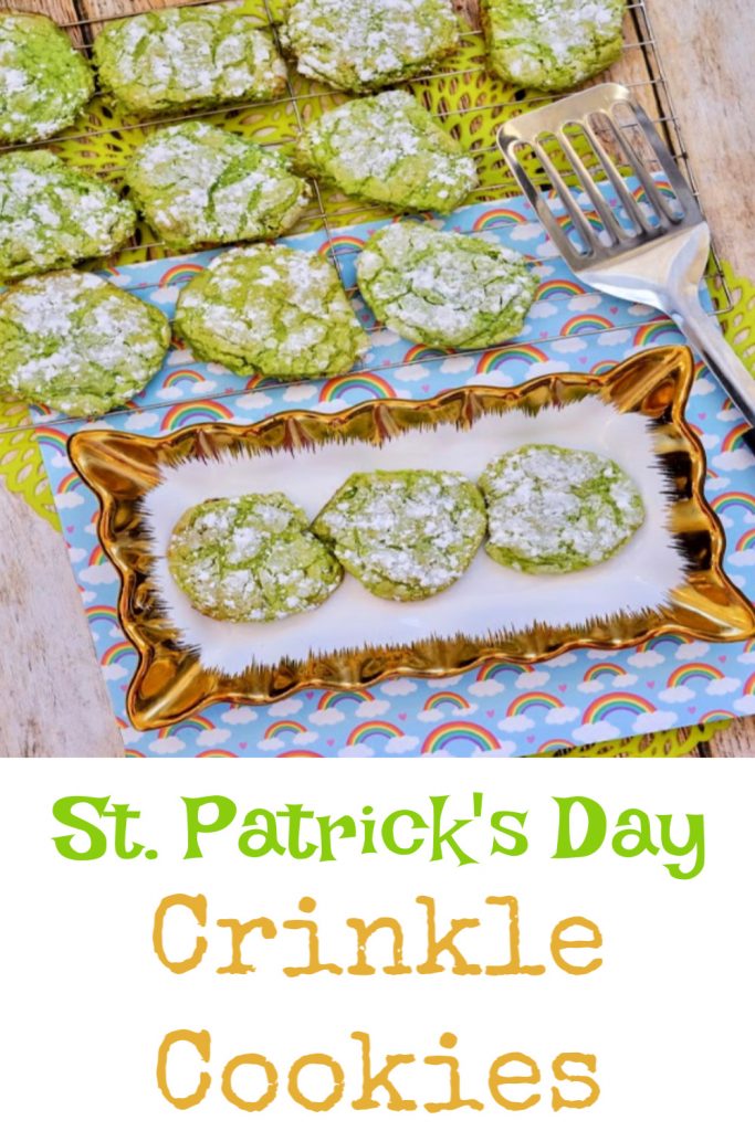 st patricks day crinkle cookies