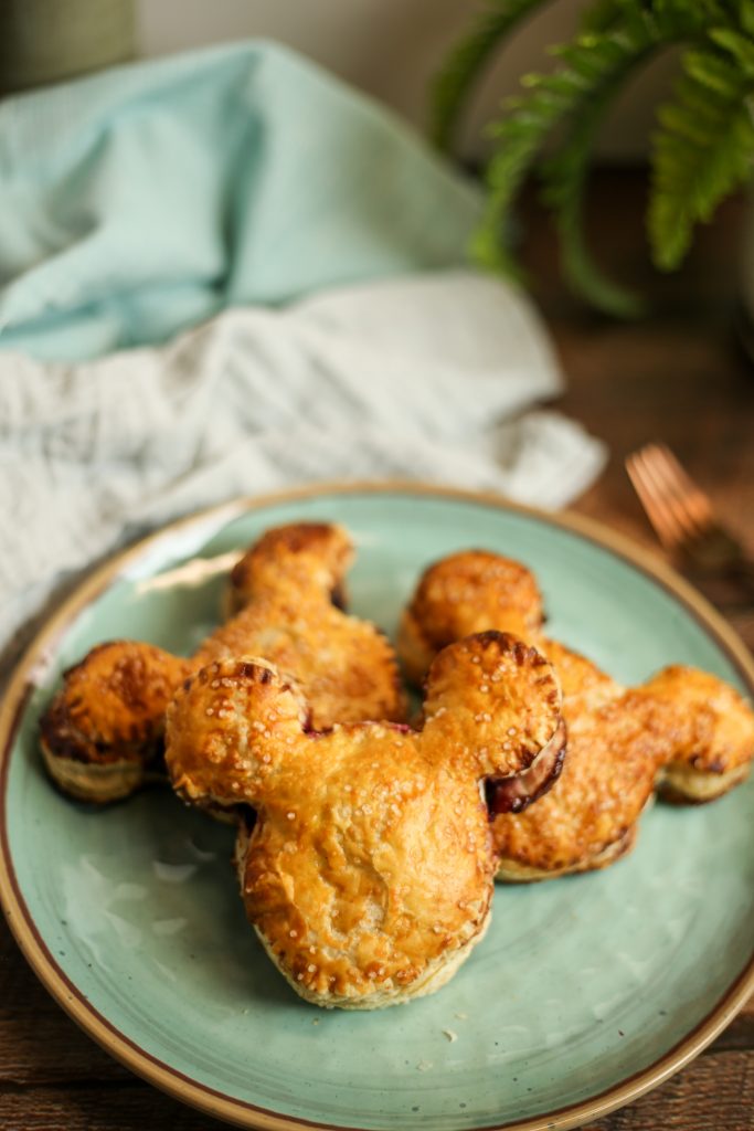 Mickey Mouse cherry turnovers