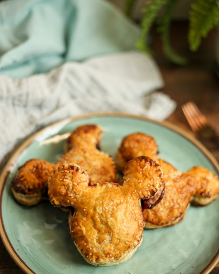 Mickey Mouse cherry turnovers