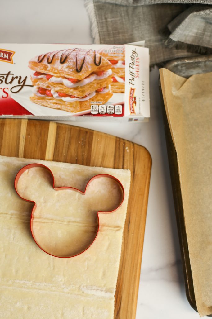 Mickey shaped puffed pastry