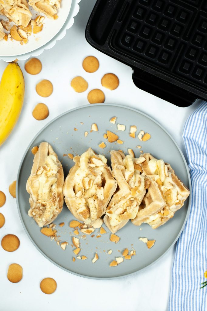 plated banana pudding tacos