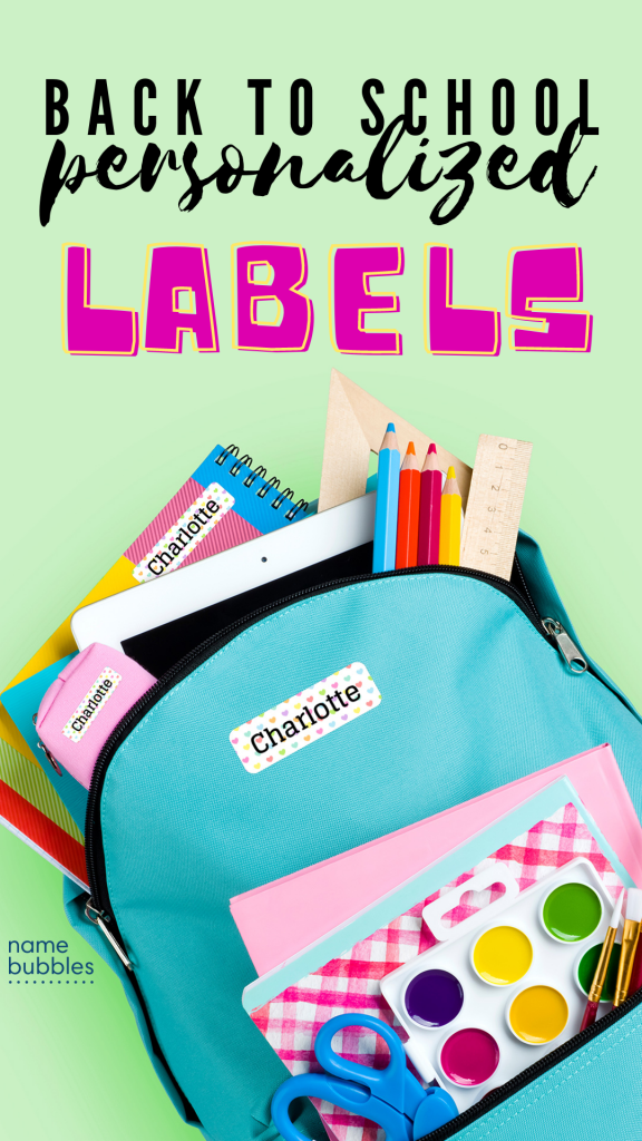 back to school labels name bubbles